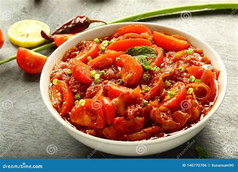 Healthy Vegan Dish- Organic Tomato Curry Roast Stock Photo - Image of ...