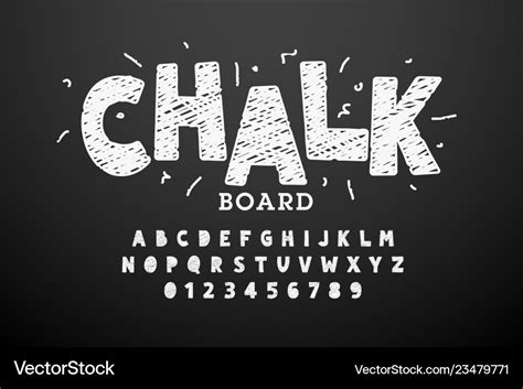 Hand drawn chalk font Royalty Free Vector Image