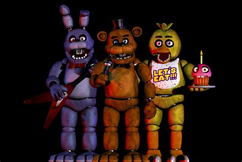 Fnaf 1 Animatronics in stage by zueiroooooooooooo on DeviantArt