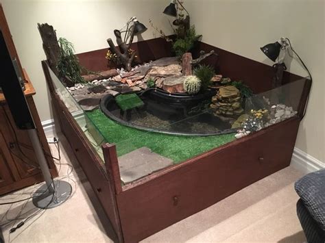 DIY turtle tank | Turtle habitat, Turtle tank, Turtle tank setup