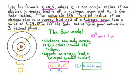 Question Video: Calculating the Orbital Radius of an Electron Based on ...