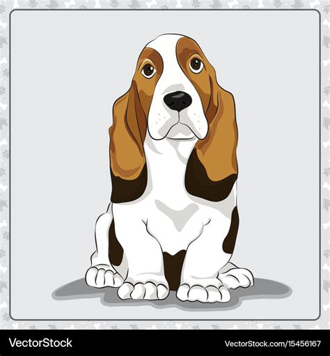 Basset-hound cartoon dog Royalty Free Vector Image