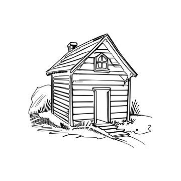 Premium Vector | Dog house coloring book Dog house coloring page black ...