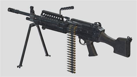 Mk 48 Machine Gun Low Poly PBR Realistic - Buy Royalty Free 3D model by ...