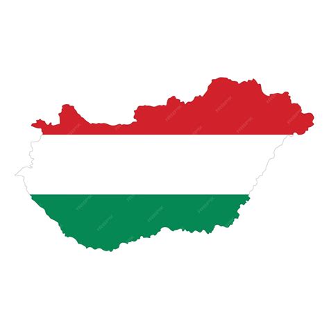 Premium Vector | Map of hungary with hungarian national flag