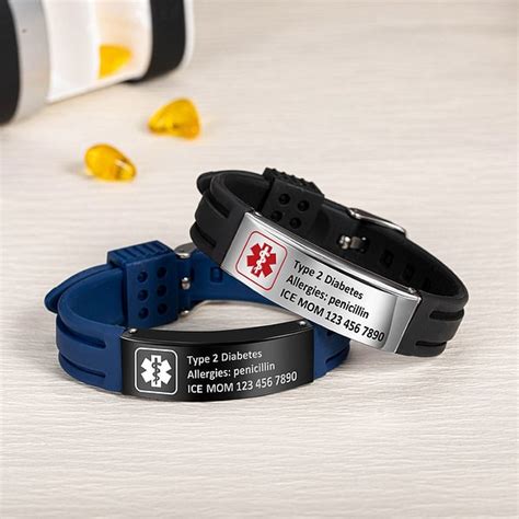 Personalized Emergency Medical Alert Adjustable Silicone Waterproof ...