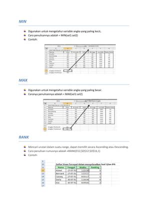 Fungsi dasar rumus microsoft excel | PDF