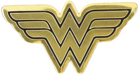 DC Comics Originals Wonder Woman Logo Metal Sticker, Gold, 9cm ...