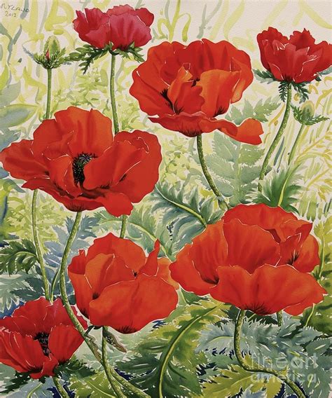 Large Red Poppies Painting by Christopher Ryland - Pixels