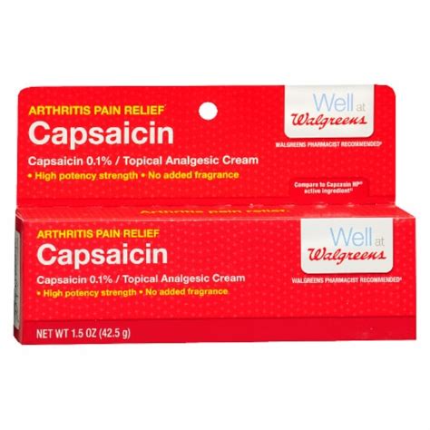 Walgreens Capsaicin Arthritis Pain Relief Cream, 1.5 oz - Fry’s Food Stores