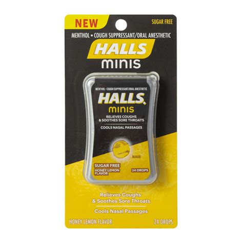 halls® minis honey lemon sugar-free cough suppressant 24-count | Five ...