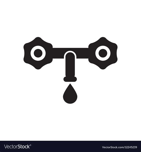 Flat icon in black and white water faucet Vector Image