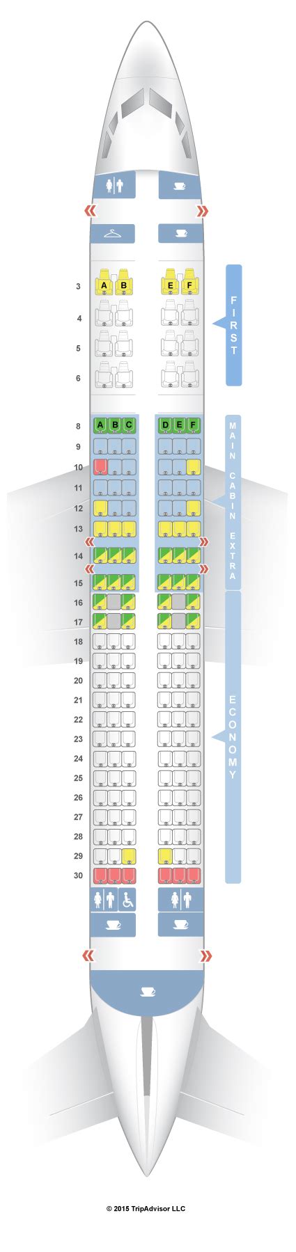 American Airlines Boeing 737-800 (738) V1 Seat Map