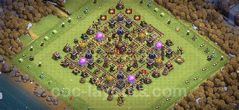 Farming Base TH10 with Link, Anti Air / Dragon, Hybrid - Clash of Clans ...