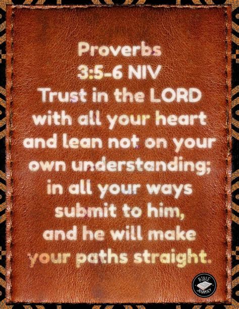 Proverbs 3:5-6 NIV "Trust in the Lord": A Lesson on Faith.