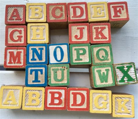 Vintage Wooden Alphabet Blocks Building Blocks Baby Blocks | Etsy