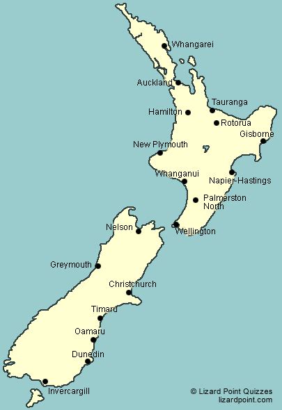 Test your geography knowledge - New Zealand major cities | Lizard Point ...