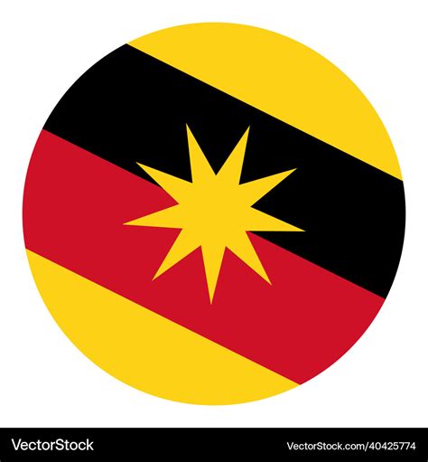 Circle flag banner of sarawak state malaysia Vector Image