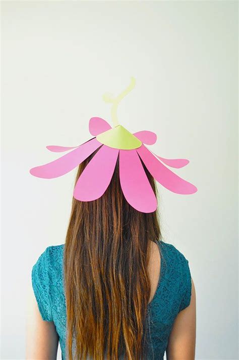 Paper Flower Party Hats | Paper hat, Flower party, Crazy hat day