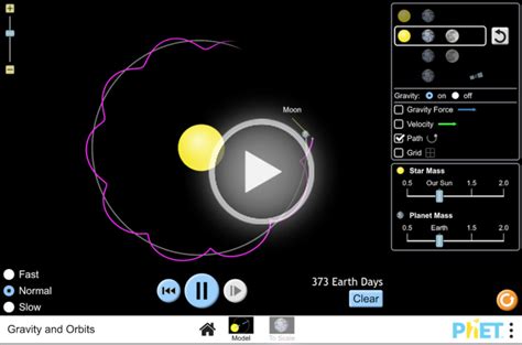 PHET Simulation on Gravity and Orbits | NASA Solar System Exploration