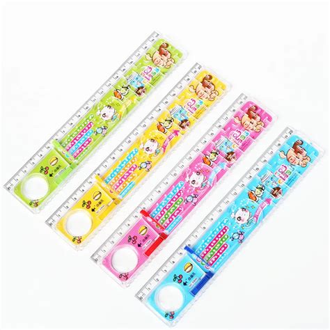 1PC 4 ball maze ruler 20cm plastic straight ruler wavy stripe painting ...