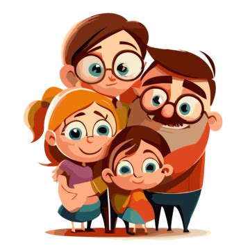 Family Hugging Vector, Sticker Clipart Cartoon Family Of Three ...