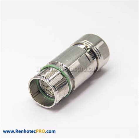 M23 Connector 17 Pin Zinc Alloy Shell Female Straight Waterproof Solder ...