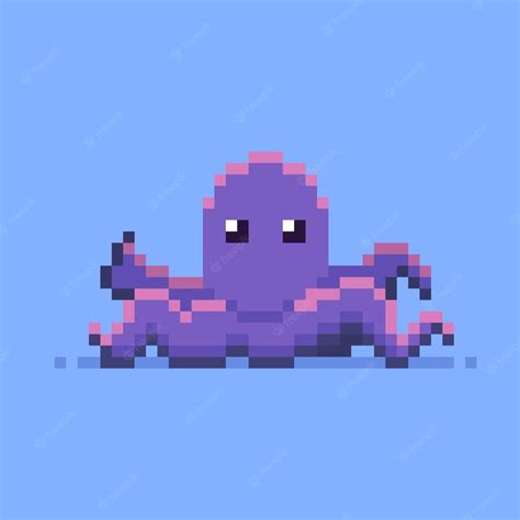 Premium Vector | Octopus pixel art