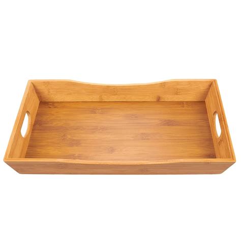 Bamboo Serving Tray - Breakfast Serving Tray With Double Handles For ...