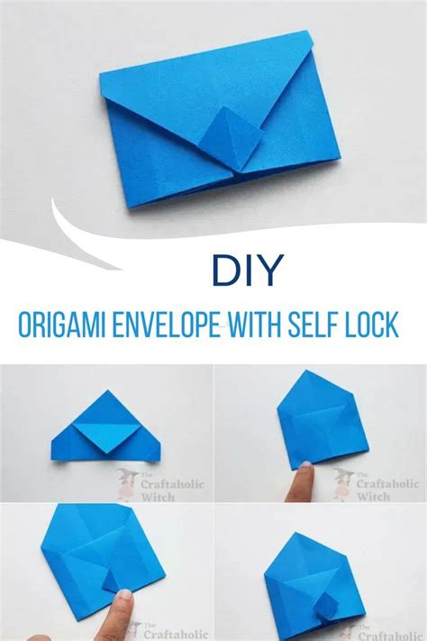 how to make an origami envelope with self - lock step by step instructions