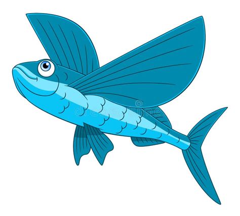 Happy flying fish stock vector. Illustration of fish - 92879072