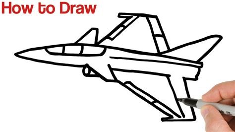 How to Draw a Fighter Jet Airplane Step by Step - YouTube