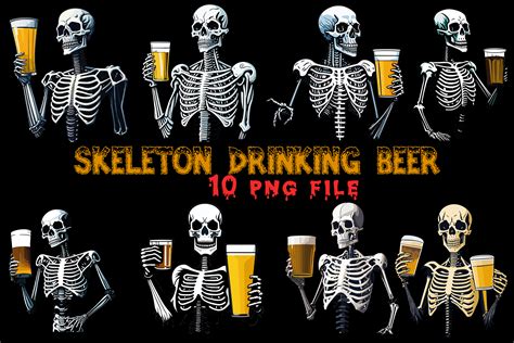 Skeleton Drinking Beer Part2 Graphic by krasnevchik · Creative Fabrica