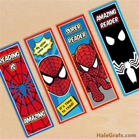 FREE Printable Spider-man Bookmarks