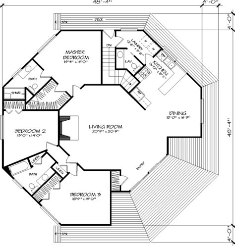 The Octagon 1371 - 3 Bedrooms and 2.5 Baths | The House Designers - 1371