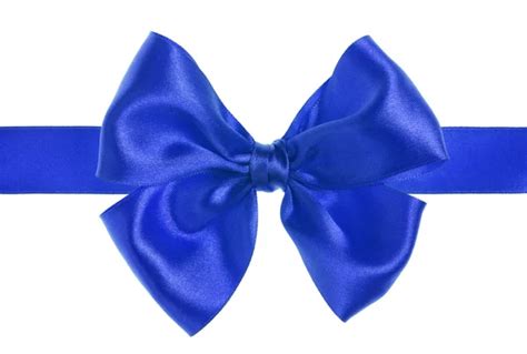 Blue gift satin ribbon bow on white back Stock Photo by ©ravnodenstvie ...