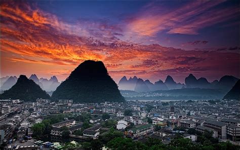 HD wallpaper: architecture, building, China, Cityscape, clouds, Hill ...