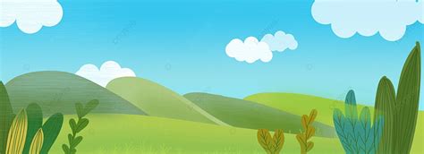 Hand Drawn Cartoon Vector Grassland Background, Hand Draw, Cartoon ...