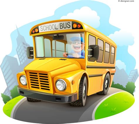 12 Cartoon School Bus Vector Images - Cartoon School Buses, Happy ...