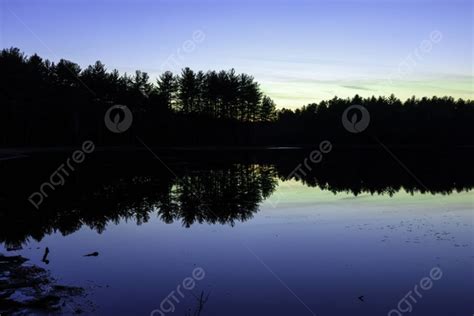 Sunset On A Forest Lake Photo Background And Picture For Free Download ...