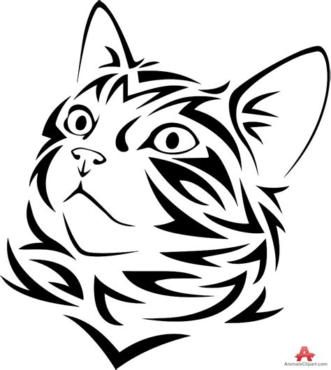 Black And White Cat Face - ClipArt Best