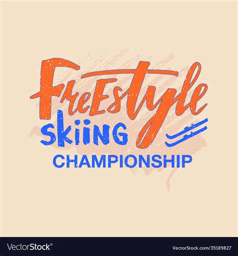 Freestyle skiing championship lettering Royalty Free Vector