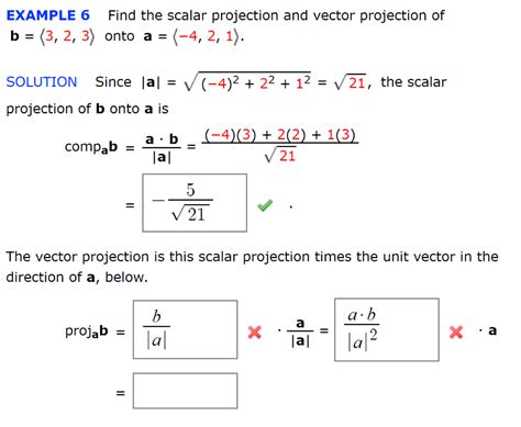 Solved EXAMPLE 6 Find the scalar projection and vector | Chegg.com