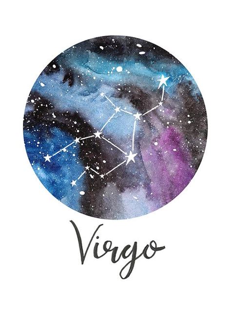 Virgo Zodiac Constellations Archival Art Print by sarahfrancesart ...