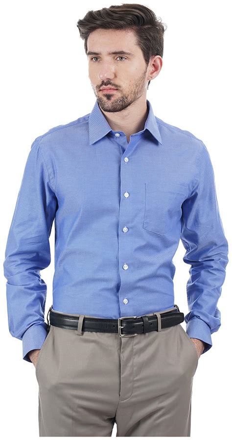 Buy Arrow Men Slim fit Formal Shirt - Blue Online at Low Prices in ...