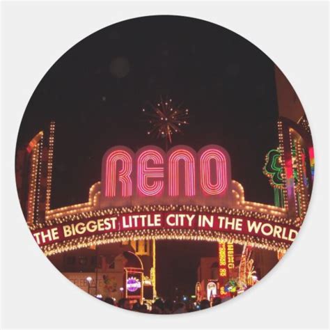 Reno Sign Classic Round Sticker | Zazzle