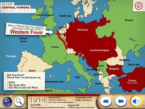 WW1 for Kids is a basic timeline of events with added interactive ...