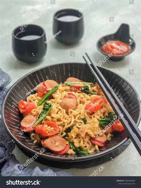 Tasty Fried Noodle Indomie Goreng Sausage Stock Photo 1883650069 ...