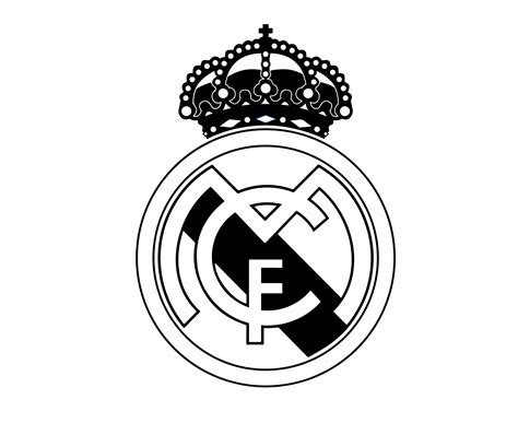 símbolo do logotipo real madrid design preto e branco espanha futebol ...