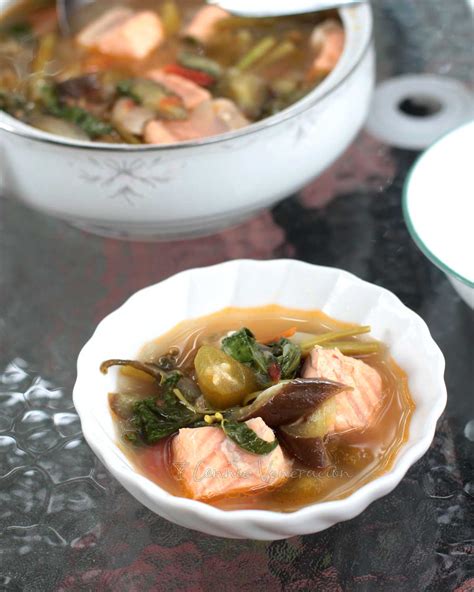 Salmon belly sinigang